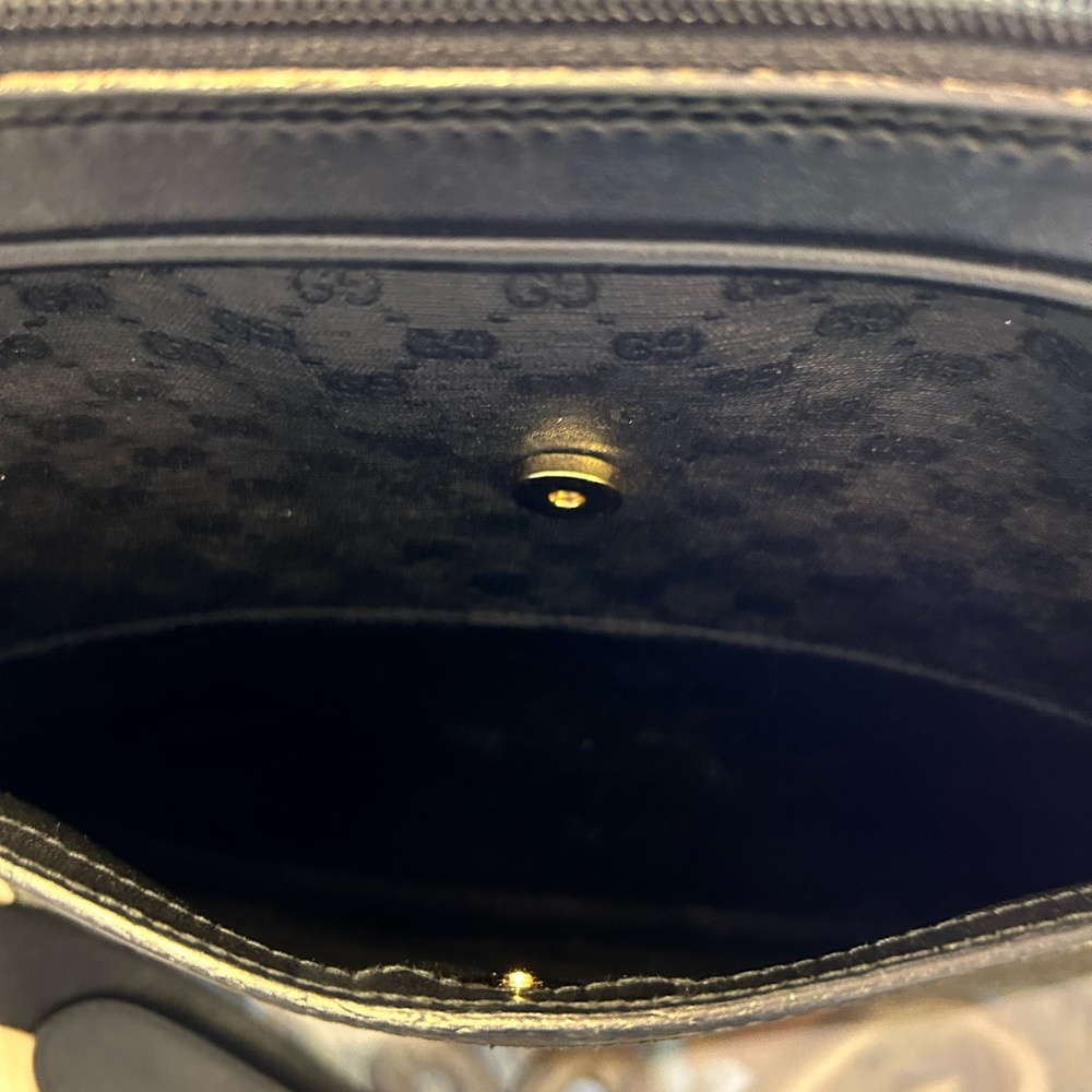 Coa-Gucci Leather Monogrammed Micro Gg Crossbody-… - image 3